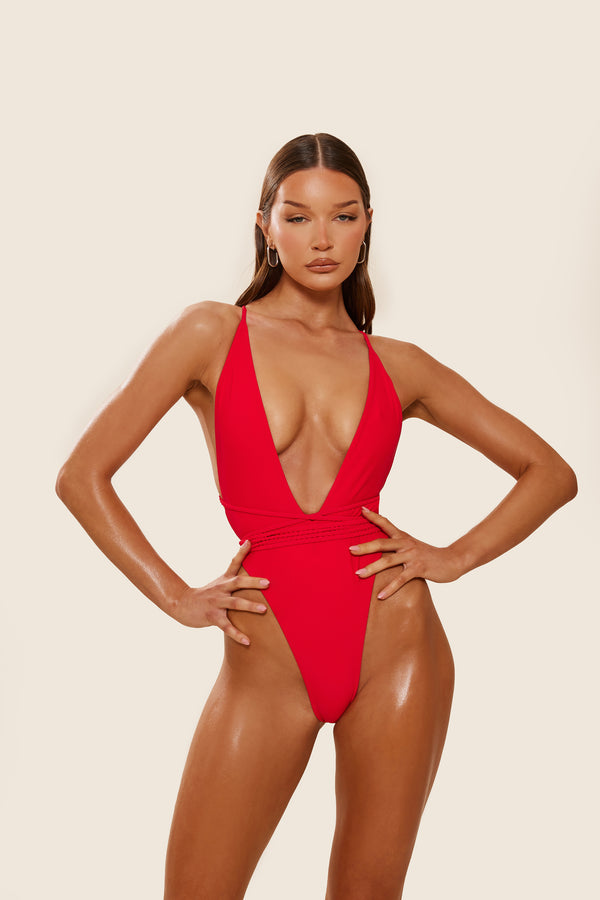 Mars The Label The Fishtail Swim In Red