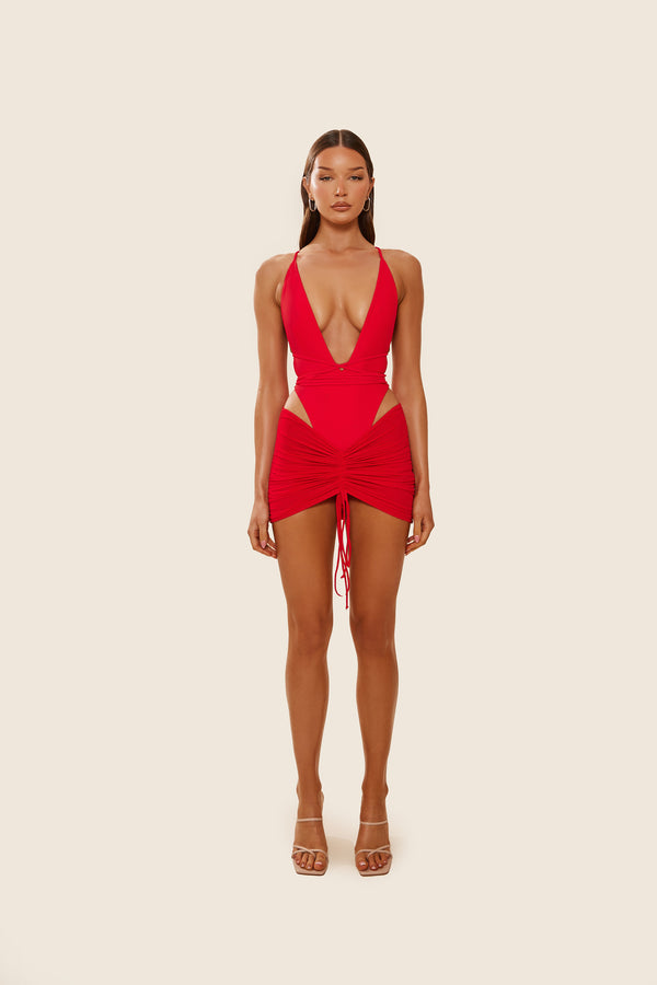 Mars The Label The Fishtail Swim In Red