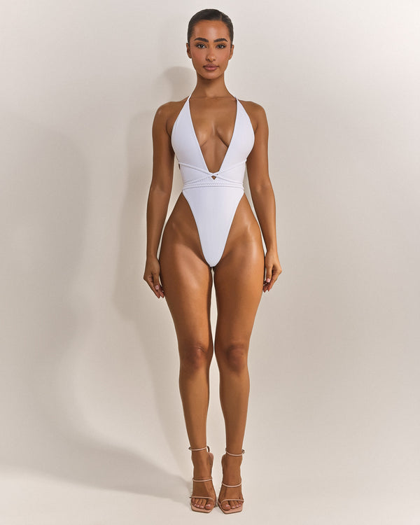 mars the label The Fishtail Swim in White