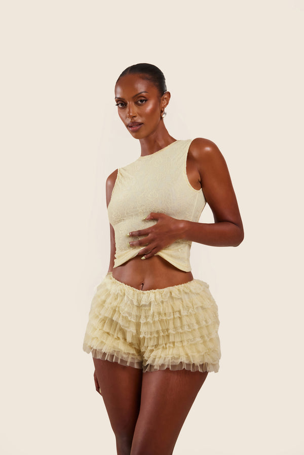 mars the label The Jelena Shorts in Yellow