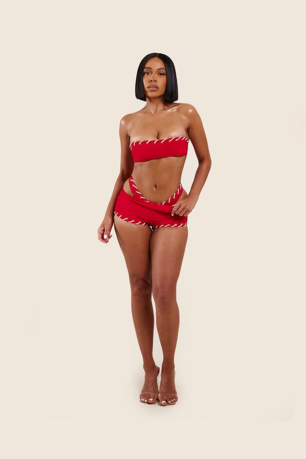 Mars The Label The Kallie Shorts In Red