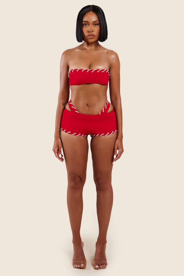 mars the label The Kallie Shorts in Red