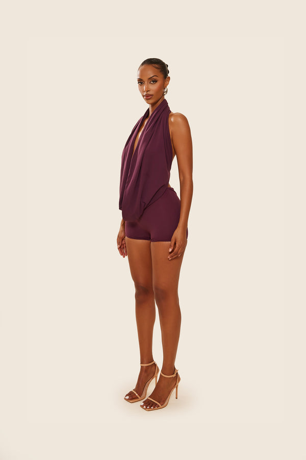 Mars The Label The Leia Set With Shorts In Plum