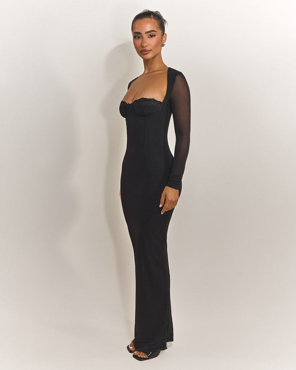 Mars The Label The Long Sleeve Bij Maxi In Black