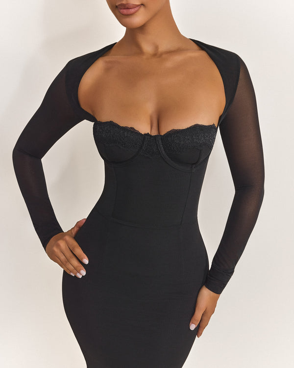 Mars The Label The Long Sleeve Bij Maxi In Black