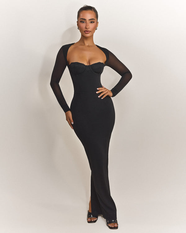 mars the label The Long Sleeve Bij Maxi in Black