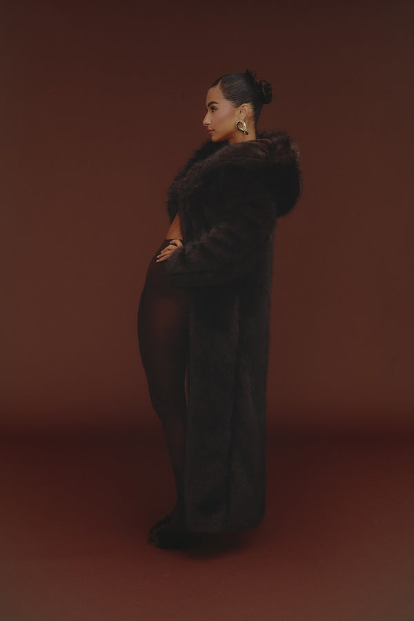 Mars The Label The Maple Maxi Coat In Brown