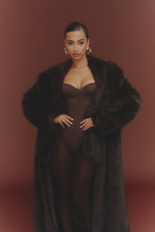 Mars The Label The Maple Maxi Coat In Brown