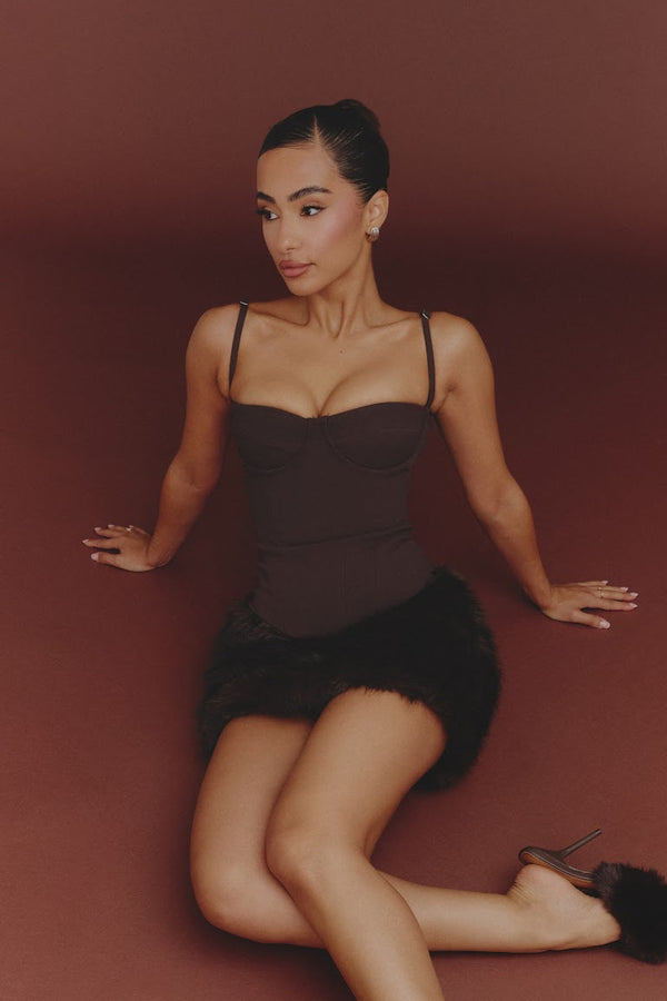 Mars The Label The Maple Mini Skirt In Brown