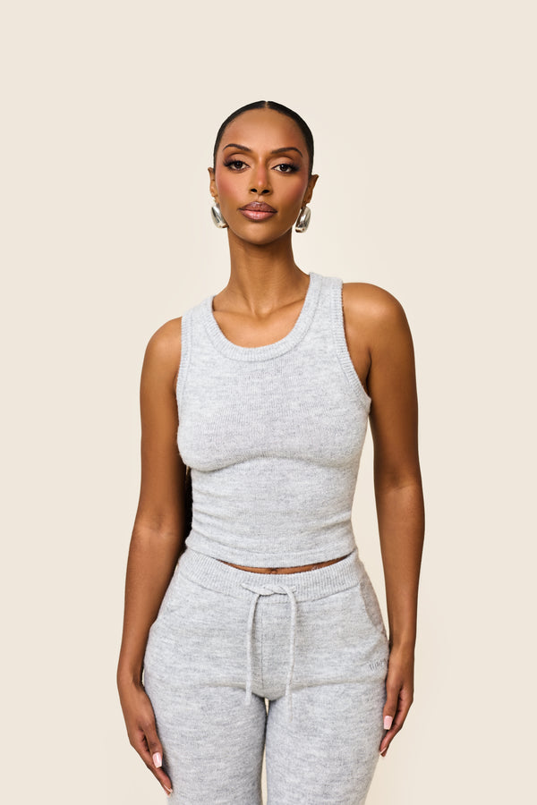 mars the label The Mars Soft Knit Vest in Grey
