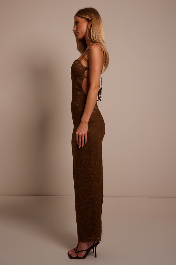 Mars The Label The Rosie Maxi In Chocolate Brown