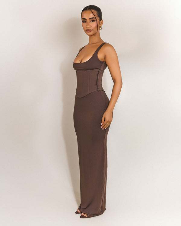 Mars The Label The Sandra Scoop Maxi In Brown