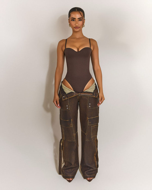 mars the label The Sculpt Bodysuit in Brown
