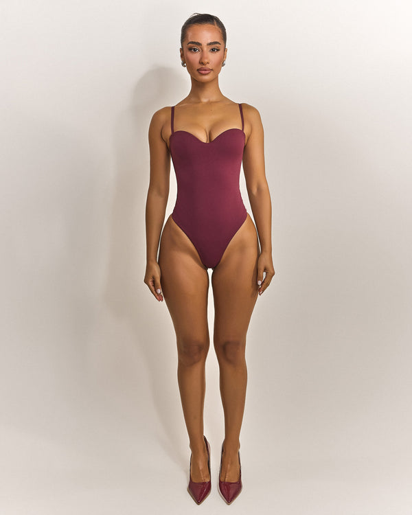 Mars The Label The Sculpt Bodysuit In Red