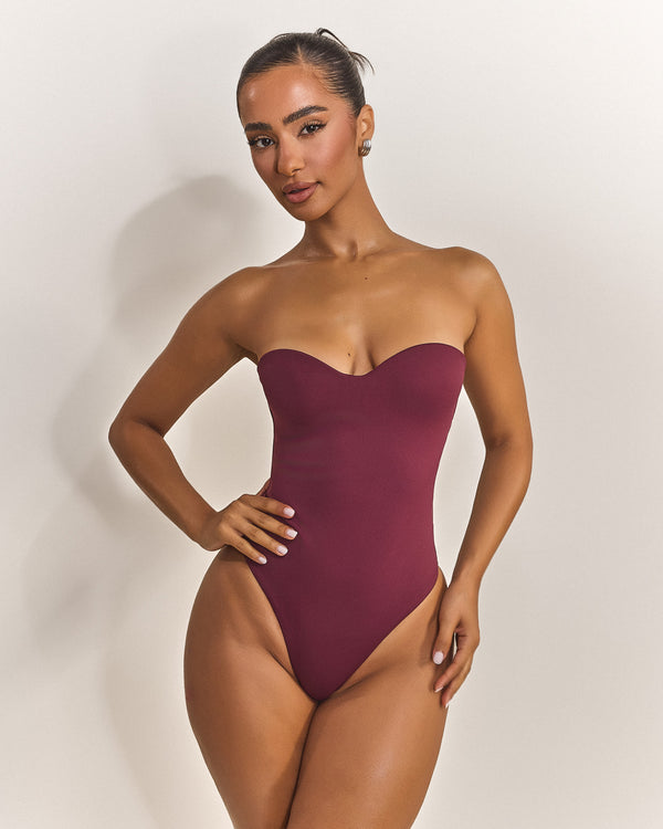 Mars The Label The Sculpt Bodysuit In Red