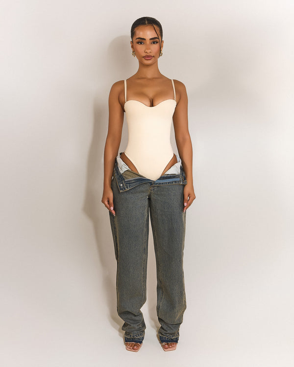 Mars The Label The Sculpt Bodysuit In Stone