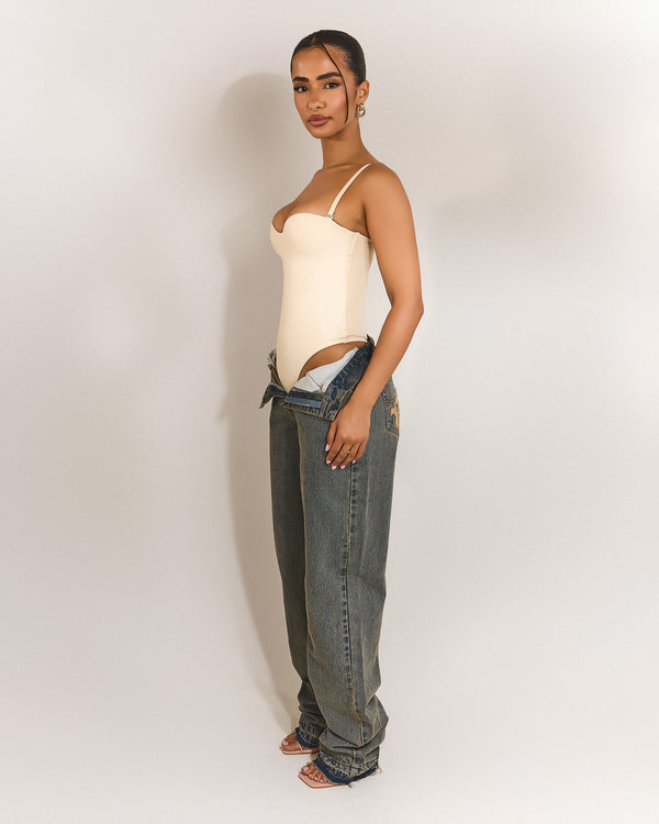 Mars The Label The Sculpt Bodysuit In Stone