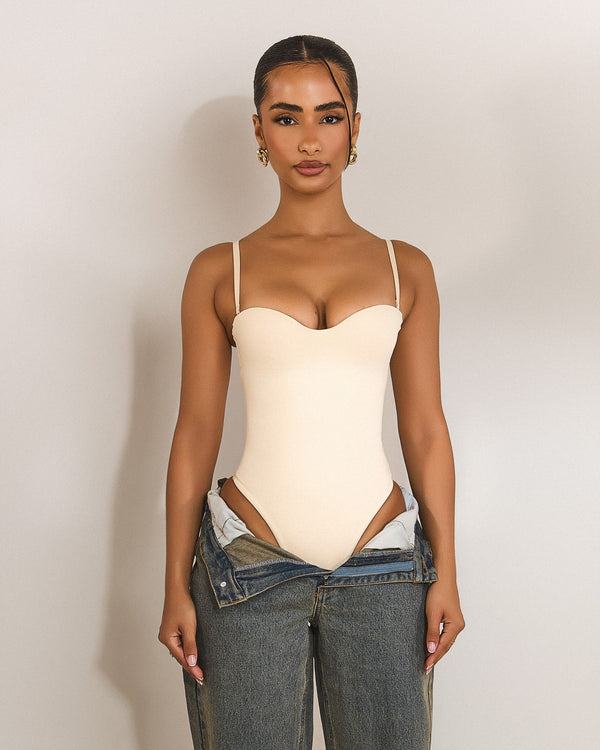 mars the label The Sculpt Bodysuit in Stone