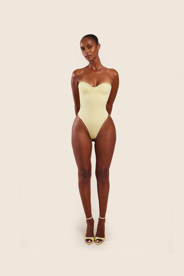 Mars The Label The Sculpt Bodysuit In Yellow
