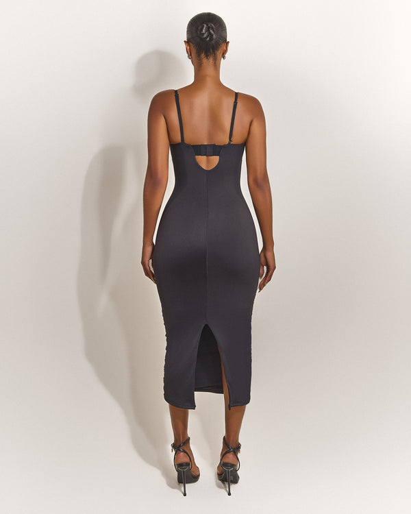 Mars The Label The Sculpt Midaxi In Black