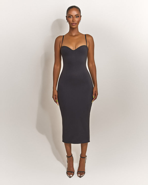 mars the label The Sculpt Midaxi in Black