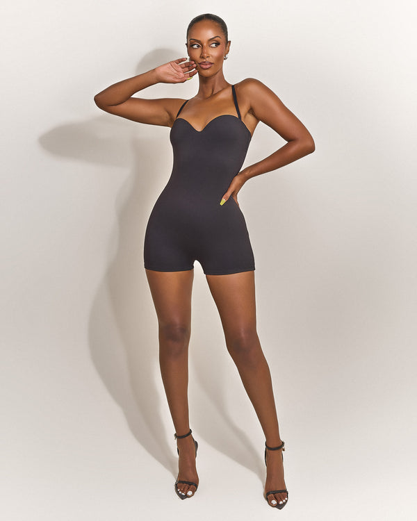 Mars The Label The Sculpt Playsuit In Black