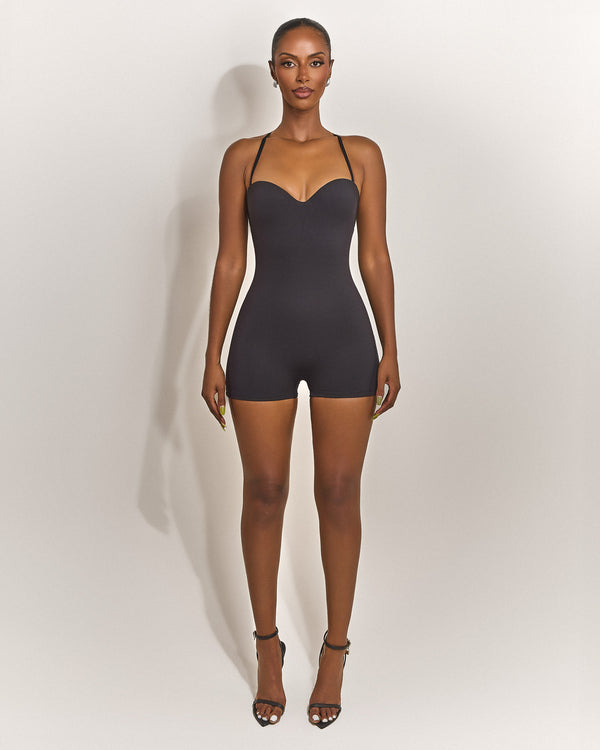 mars the label The Sculpt Playsuit in Black