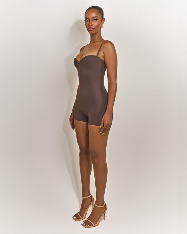 Mars The Label The Sculpt Playsuit In Brown