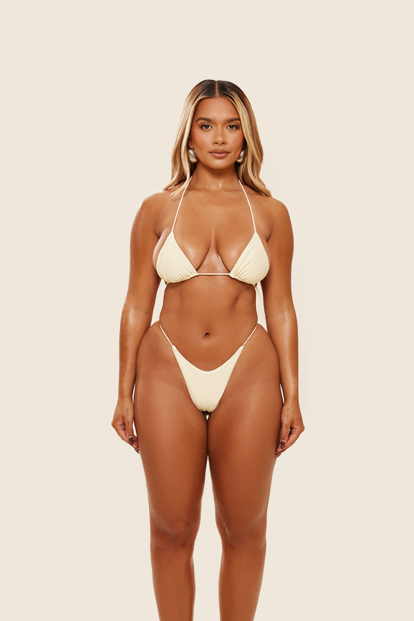 mars the label The Teeny Bikini in Cream