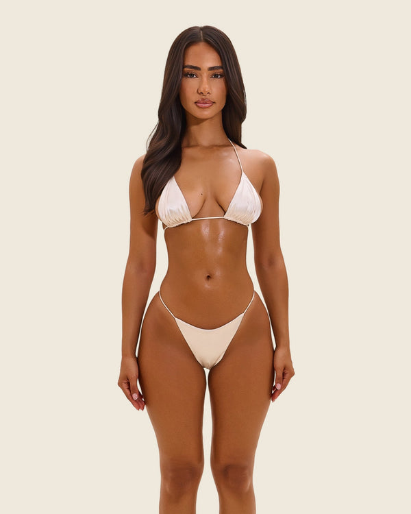 mars the label The Teeny Bikini in Satin
