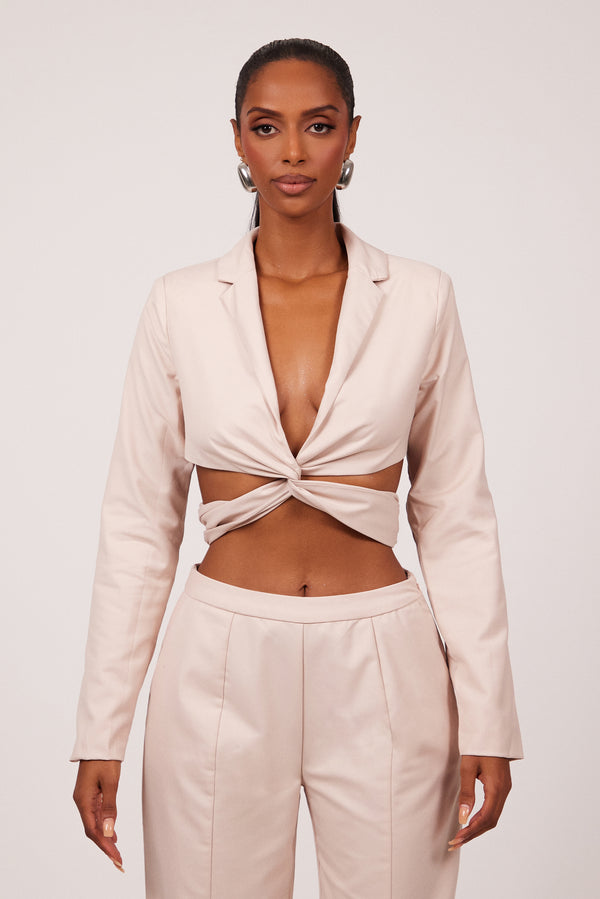 Mars The Label The Thea Blazer In Pink Nude