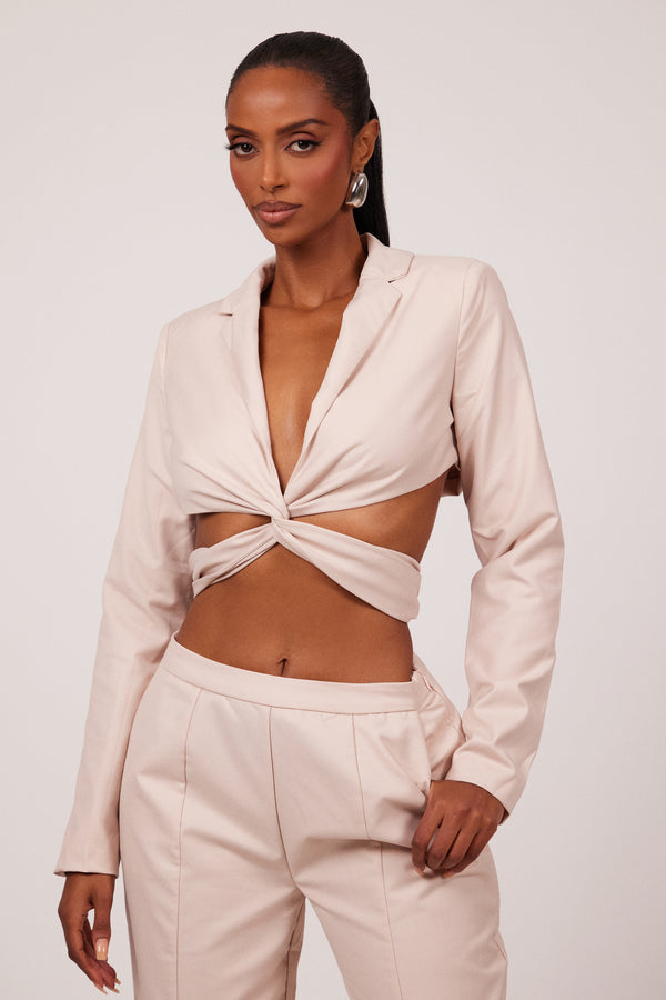 mars the label The Thea Blazer in Pink Nude