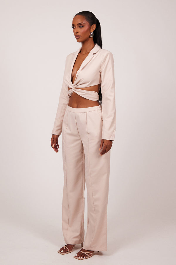 Mars The Label The Thea Suit Trousers In Pink Nude