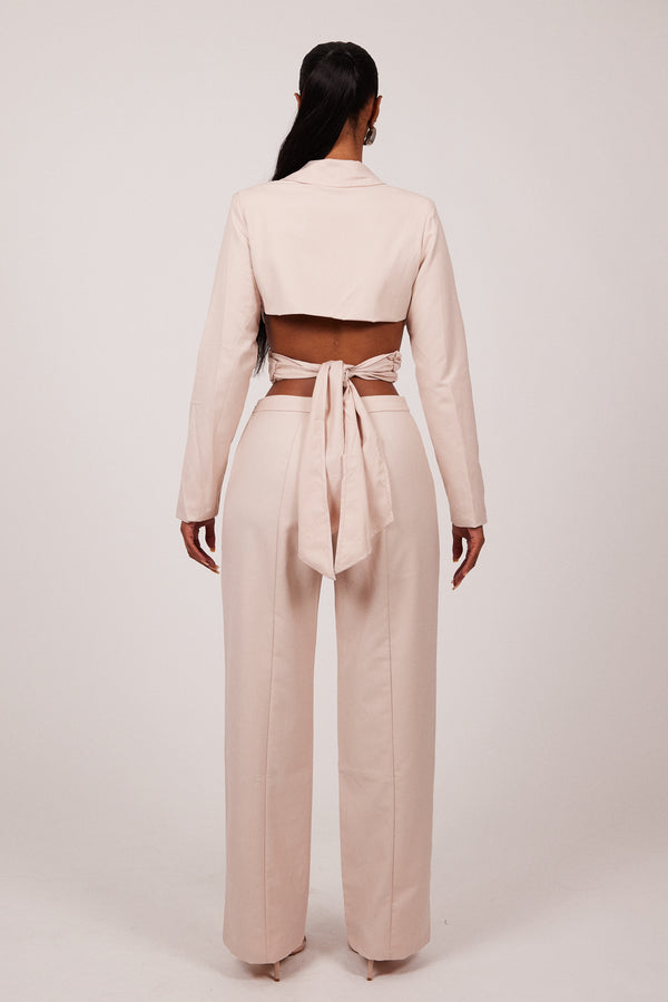 Mars The Label The Thea Suit Trousers In Pink Nude