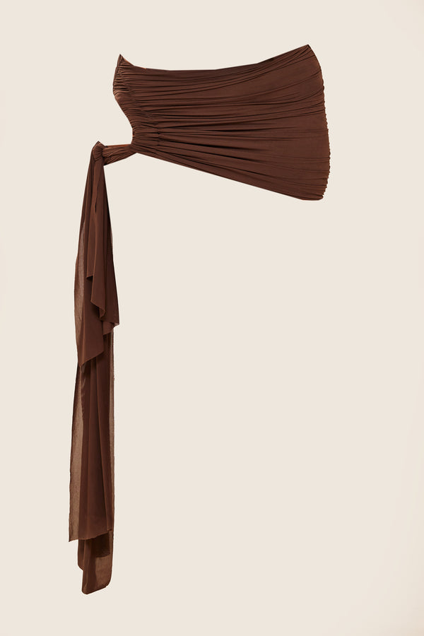 Mars The Label The Twist Coverup Skirt In Brown