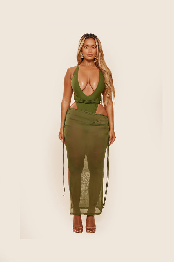 Mars The Label The Vela Maxi Coverup In Olive