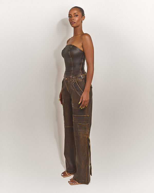 Mars The Label The Zeda Cargos In Brown Wash