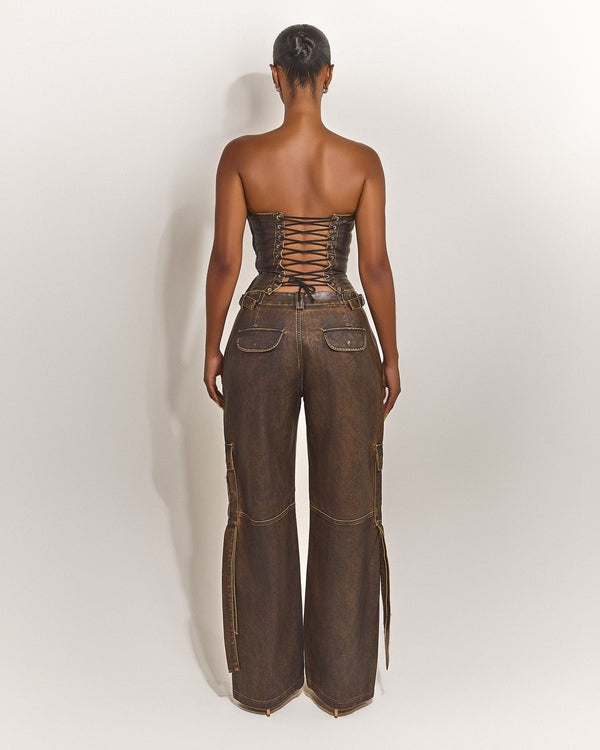 Mars The Label The Zeda Cargos In Brown Wash