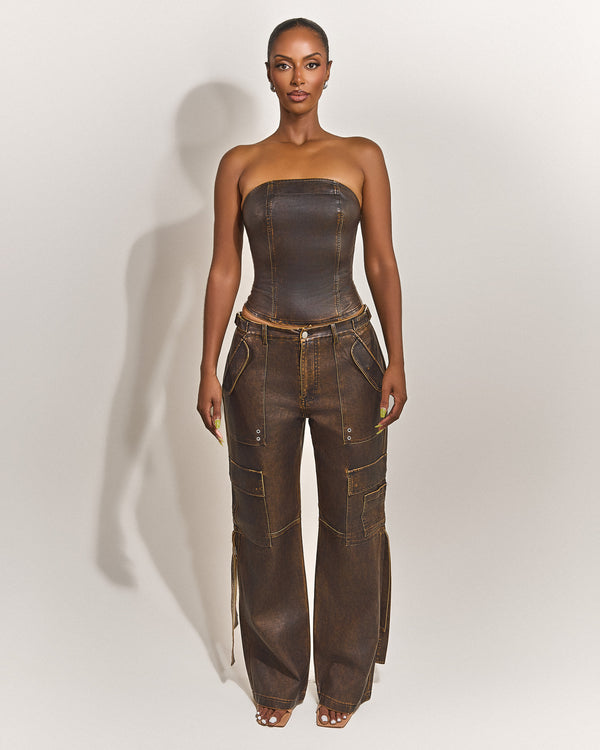 mars the label The Zeda Cargos in Brown Wash