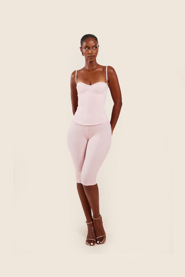 Mars The Label The Brielle Capri Bottoms In Baby Pink