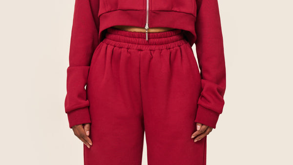 Mars The Label The Classics Cropped Zip Hoodie In Red