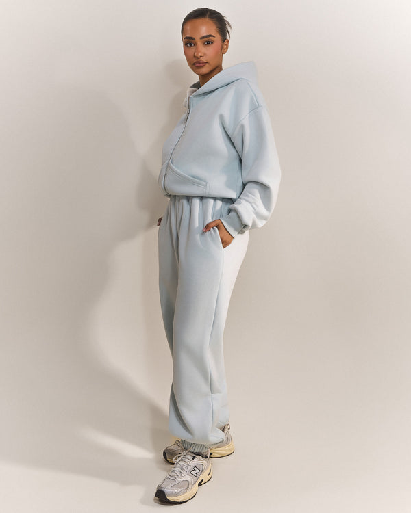 Mars The Label The Classics Longline Zip Jacket In Baby Blue