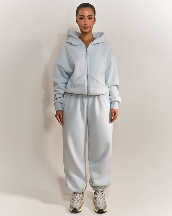 mars the label The Classics Longline Zip Jacket in Baby Blue