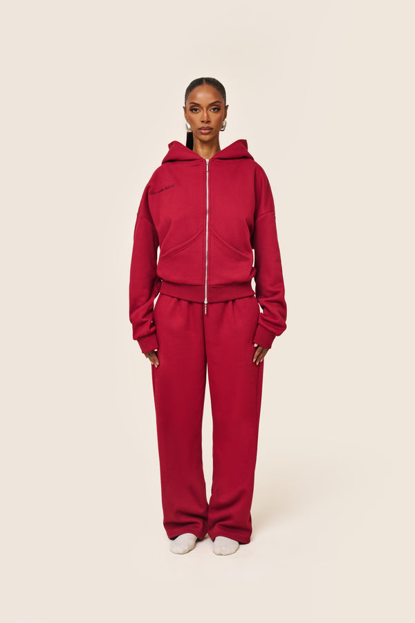mars the label The Classics Longline Zip Jacket in Red