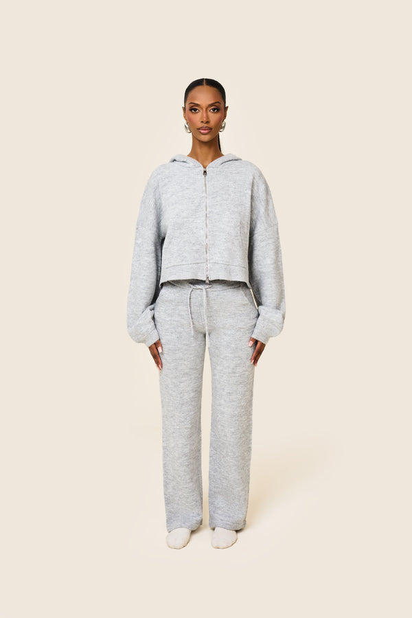 Mars The Label The Mars Soft Knit Straight Leg Joggers In Grey