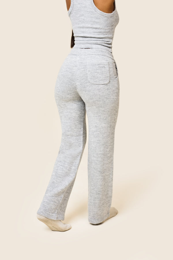 Mars The Label The Mars Soft Knit Straight Leg Joggers In Grey
