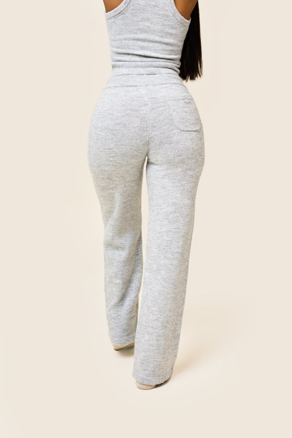 Mars The Label The Mars Soft Knit Straight Leg Joggers In Grey