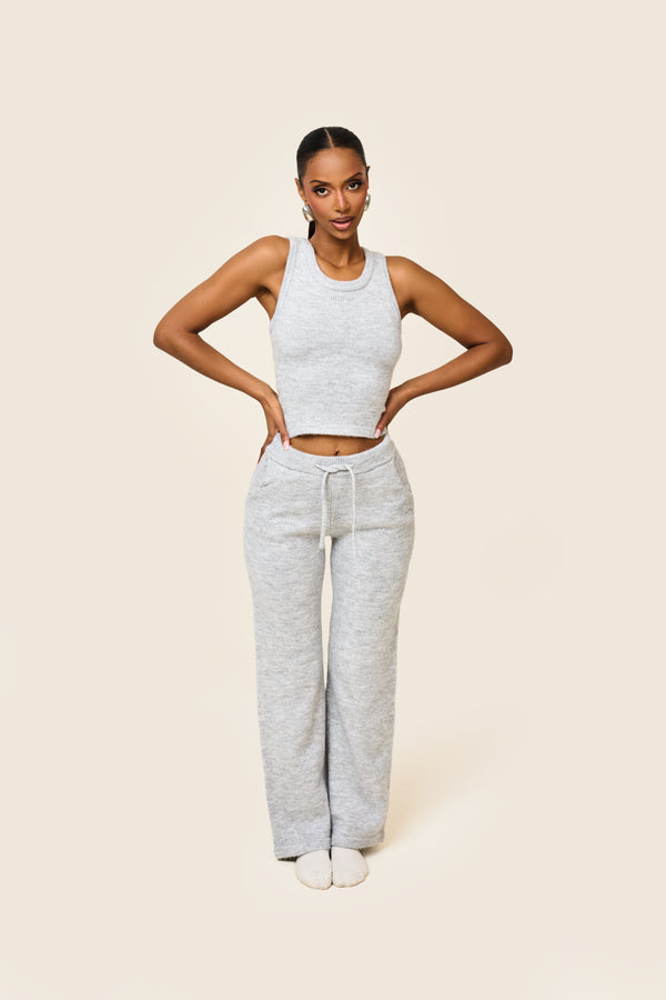 mars the label The Mars Soft Knit Straight Leg Joggers in Grey