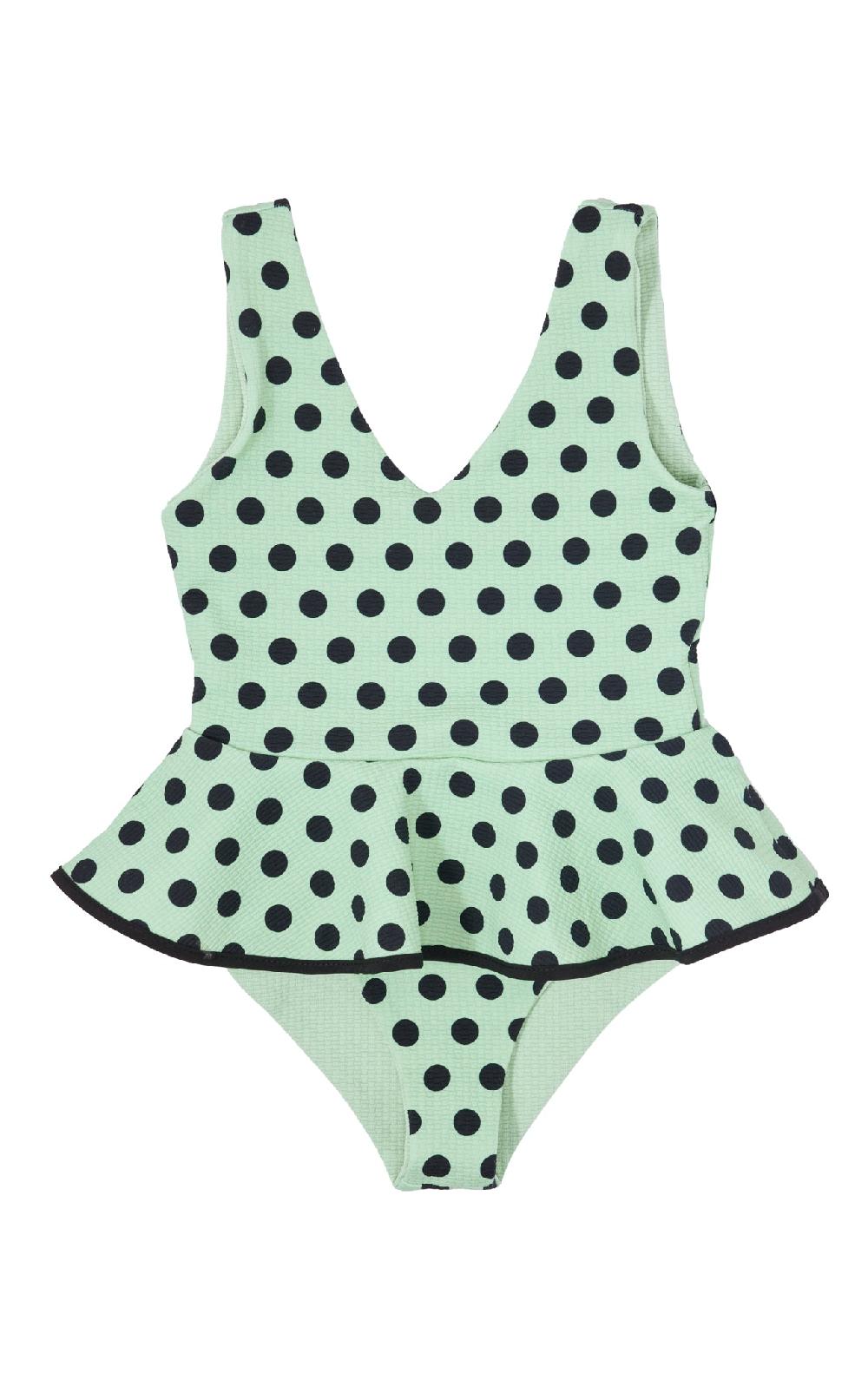 marysia Bumby Piping Gramercy Maillot Mint Dot Print