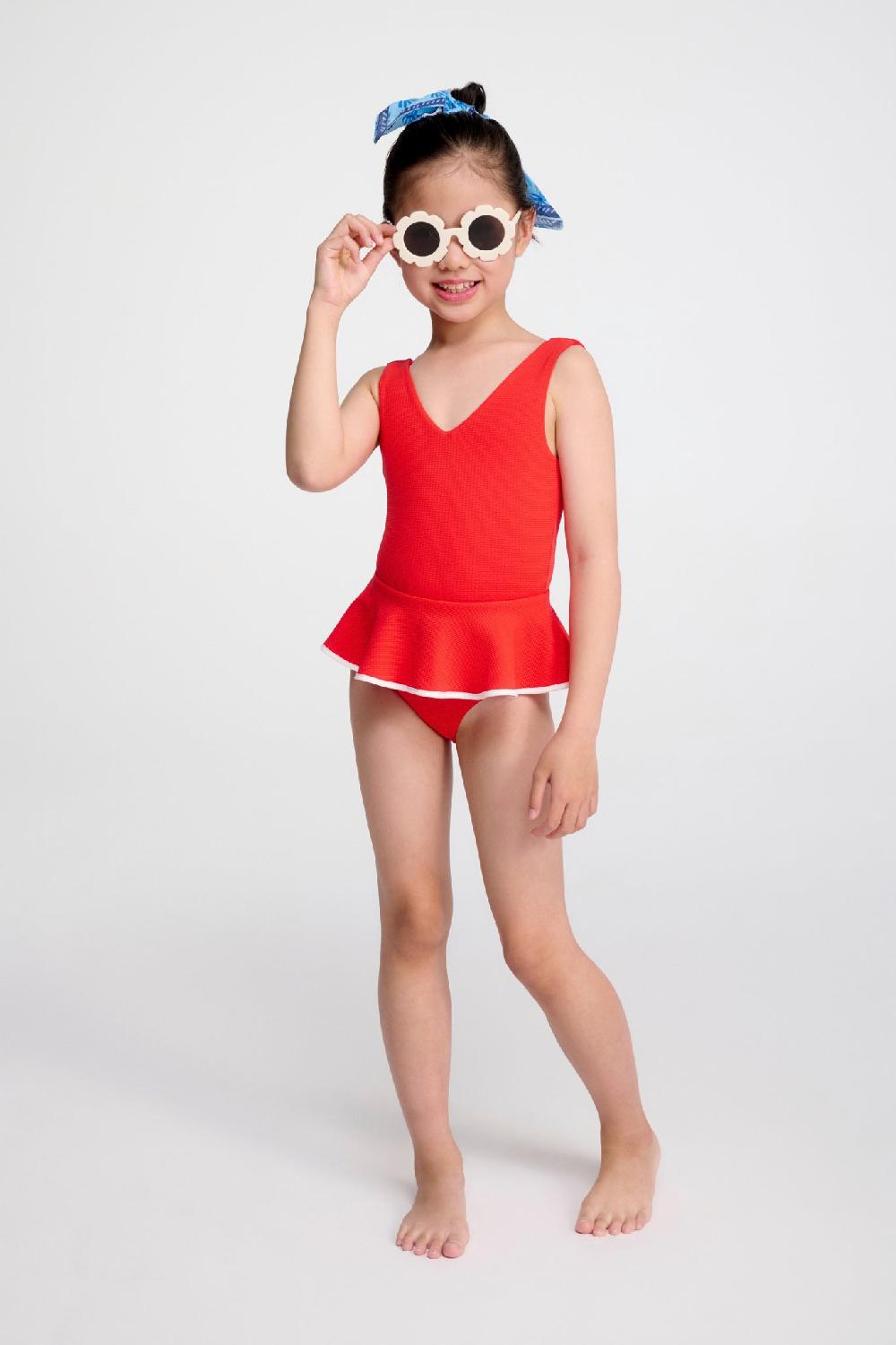 marysia Bumby Piping Gramercy Maillot Poppy